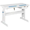 Image de Inter Link Bureau pour enfants Baru avec tiroir pin massif blanc, bleu et rose