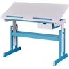 Image de Pijii bureau réglable blanc, couleur pétrole.