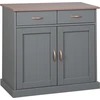 Image de Luzerna Buffet avec 2 portes et 2 tiroirs, gris, marron.