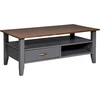 Image de Luzerna table basse 1 tiroir, 2 tablettes gris.