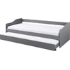 Image de Leonie23 lit 90x200cm avec 1 lit gigogne gris.