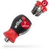 Image de Wiha Tournevis Porte-embout Avec Magasin D'Embouts Phillips, Fente Avec 6 Embouts, Stubby, 1/4" (33738)