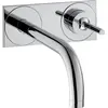 Image de Robinet mitige pour vasque, encastré, pour montage mural, avec un bec de 165 mm et une plaque, finition chrome