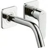 Image de Robinet mitige pour lavabo, série AXOR Citterio M, installation encastrée, pour fixation au mur, bec de 167 mm, avec rosaces, finition chrome
