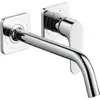 Image de Robinet mitige pour lavabo, série AXOR Citterio M, installation encastrée, pour fixation au mur, bec de 227 mm, avec rosaces, finition chrome