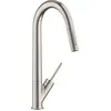 Image de Hansgrohe Allegra Starck Mitigeur d'évier Axor Starck aspect inox avec douchette extractible
