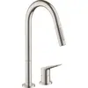 Image de Hansgrohe Axor Citterio M Mitigeur d'évier 2 trous acier avec douchette extractible