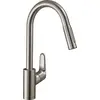Image de HANSGROHE Mitigeur de cuisine 240 avec douchette extractible 2 jets aspect acier inox Focus M41