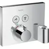 Image de Hansgrohe Thermostat encastré ShowerSelect Set de finition 2 consommateurs chrome avec Fixfit et Porter