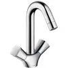 Image de hansgrohe Logis, robinetterie de lavabo à 2 poignées, bec pivotant, ComfortZone150, sans vidage, saillie 145mm, chromé, 71221000