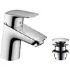 Image de Hansgrohe - Logis - Mitigeur De Lavabo 70 Avec Garniture De Vidage Push-open, Chrome 71077000