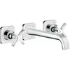 Image de Robinet de lavabo encastré AXOR Citterio E, 3 trous, pour montage mural, avec un bec de 220 mm et des rosaces, finition chrome