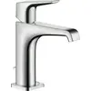 Image de Robinet mitigeur pour lavabo AXOR Citterio E, modèle 130, avec levier et système de bonde à coulisse, finition chrome