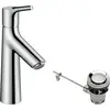 Image de Mitigeur monocommande pour lavabo hansgrohe 100 Talis S avec garniture d'écoulement à tirette, chrome, 1 pièce.