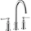 Image de Robinet de lavabo AXOR Montreux, 3 trous, avec levier et système de bonde à coulisse, finition chrome