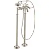 Image de Robinet de baignoire sur pied, à deux leviers, finition nickel brossé, modèle AXOR Montreux