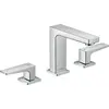 Image de hansgrohe Metropol robinet lavabo 3 trous 110 avec poignées à levier et garniture de vidage à ouverture par pression, chrome