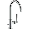 Image de Robinet à levier unique AXOR Montreux pour lavabo, modèle 210, avec levier et système de bonde à coulisse, finition chrome