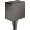 Image de Raccord mural hansgrohe FixFit Square, avec clapet anti-retour, finition chrome noir brossé, 1 pièce.