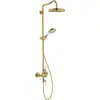 Image de Colonne de douche AXOR Montreux avec thermostat et pommeau de douche de tête 240 1jet, finition or brossé