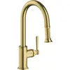 Image de Robinet de cuisine monocommande AXOR Montreux, avec douchette extractible, finition laiton brossé