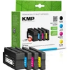 Image de KMP MULTIPACK H166VX - Pack de 4 - rendement élevé - noir, jaune, cyan, magenta - compatible - cartouche d'encre (alternative à : HP F6U18AE, HP F6U16AE, HP F6U17AE, HP L0S70AE)