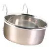 Image de Mangeoire Acier Inoxydable Avec Support 600 Ml Ø12 Cm Pour Oiseaux. Trixie