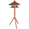 Image de Natura Mangeoire Oiseaux Avec Pied, En Pin Ø 65 × 46 Cm/1,45 M, Brun