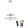 Image de Paul Neuhaus LED Suspension Smart Home Q VITO laiton mat rond double anneau télécommande argent salon, salle à manger, cuisine 8420-60, 8420-55, 8420-13