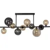 Image de Lampe de plafond LED Paul Neuhaus POPSICLE, noire, 10 ampoules, verre fumé, douilles G9 remplaçables, pour salon, salle à manger, cuisine, couloir, bureau