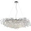 Image de PAUL NEUHAUS Lustre chromé avec pendants en cristal, suspension pour chambre à coucher PN 2036-17