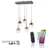 Image de Lampe suspendue LED PAUL NEUHAUS Q-KON, 5 branches, multicolore, domotique, ZigBee, 2700 5000 K, référence 2743-70