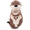 Image de NICI Doudou loutre Oda & Odalina 40 x 20 cm - Coussin 2 en 1 en peluche douce, coussin décoratif en forme de loutre pour enfants et adultes, 49169, super idée cadeau, beige & gris