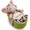 Image de nici Doudou Sleeping Pets Chat Bengal dans un panier vert clair NICI GREEN marron