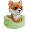 Image de NICI 61943 Doudou chien Shiba Inu 12cm dans son panier vert