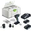 Image de Festool TXS 18 C 3,0-Set Perceuse-visseuse sans fil 18 V 40 Nm Brushless ( 576896 ) + 2x batterie 3,0 Ah + chargeur + Systainer