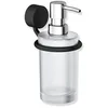 Image de Porte-savon En Verre Avec Support Sys 815 Sch. Mat, Verre Satiné, Fixation Adhésive Noire Tma