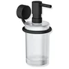Image de Porte-savon En Verre Avec Support Sys 815 Sch. Mat, Verre Satiné, Fixation Adhésive Noire Tma