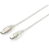 Image de Equip USB Kabel 2.0 A-B 480Mbps St/St 1.00m silber Polybeutel