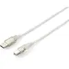 Image de Equip 128653 Câble USB 2.0 Type A vers Type B, 1.0m , Argent transparent - Neuf