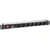 Image de Rack De Barrettes D'Alimentation 19 1u 7 Prises Avec Interrupteur Et Spd