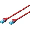Image de DIGITUS Patchkabel RJ45 U/UTP Cat5e 3.00m rot Hebelschutz Polybeutel