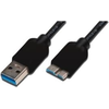 Image de Digitus AK-300117-003-S 0.25m USB A Micro-USB B Mâle Mâle Noir Câble USB (AK-112344)