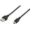 Image de Câble Usb Usb 2.0 Usb-a Mâle, Usb-mini-b Mâle 1.80 M Noir Rond, Blindage Double Ak-300130-018-s S385661 - Digitus