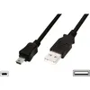 Image de Câble Usb Usb 2.0 Usb-a Mâle, Usb-mini-b Mâle 3.00 M Noir Rond, Blindage Double Ak-300130-030-s S385601 - Digitus