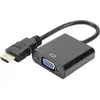 Image de DIGITUS - Adaptateur vidéo / audio - HDMI / VGA / audio - HDMI (M) à HD-15 (VGA), mini-prise (F) - noir