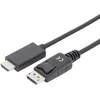 Image de Câble Adaptateur Digitus Displayport / Hdmi Fiche Mâle Displayport, Fiche Mâle Hdmi-a 1.00 M Noir Ak-340303-010-s Blindage Triple Câble Displaypor C698531