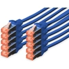 Image de DIGITUS DK-1644005-B-10 Câble de raccordement Cat. 6, S/FTP, 0,5 m, bleu, 10er