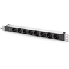 Image de DIGITUS - Unité de distribution d'alimentation (montage en rack) - CA 230 V - 3600 VA - 1 phase - entrée, entrée IEC 60320 C20 - prises de sortie : 8 (CEE 7/3) - 1U - 48.3 cm (19") - 2 m cordon