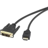 Image de Câble adaptateur Renkforce DVI / HDMI DVI-D 18+1pol. Connecteur mâle, connecteur HDMI-A 1.80 m Noir RF-4212216 Connecteurs plaqués or